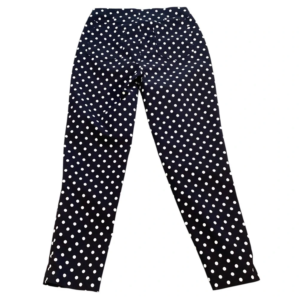 Robell‎ Bella 09 Ankle Grazer Black & White Polka Dot Pull On Pants, Size 4